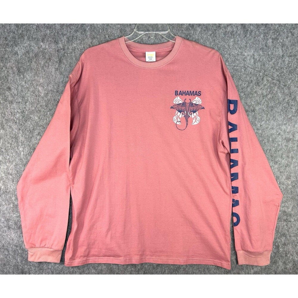 Banana Bay Bahamas Stingray Long Sleeve Pink Blue XXL T Shirt NWT